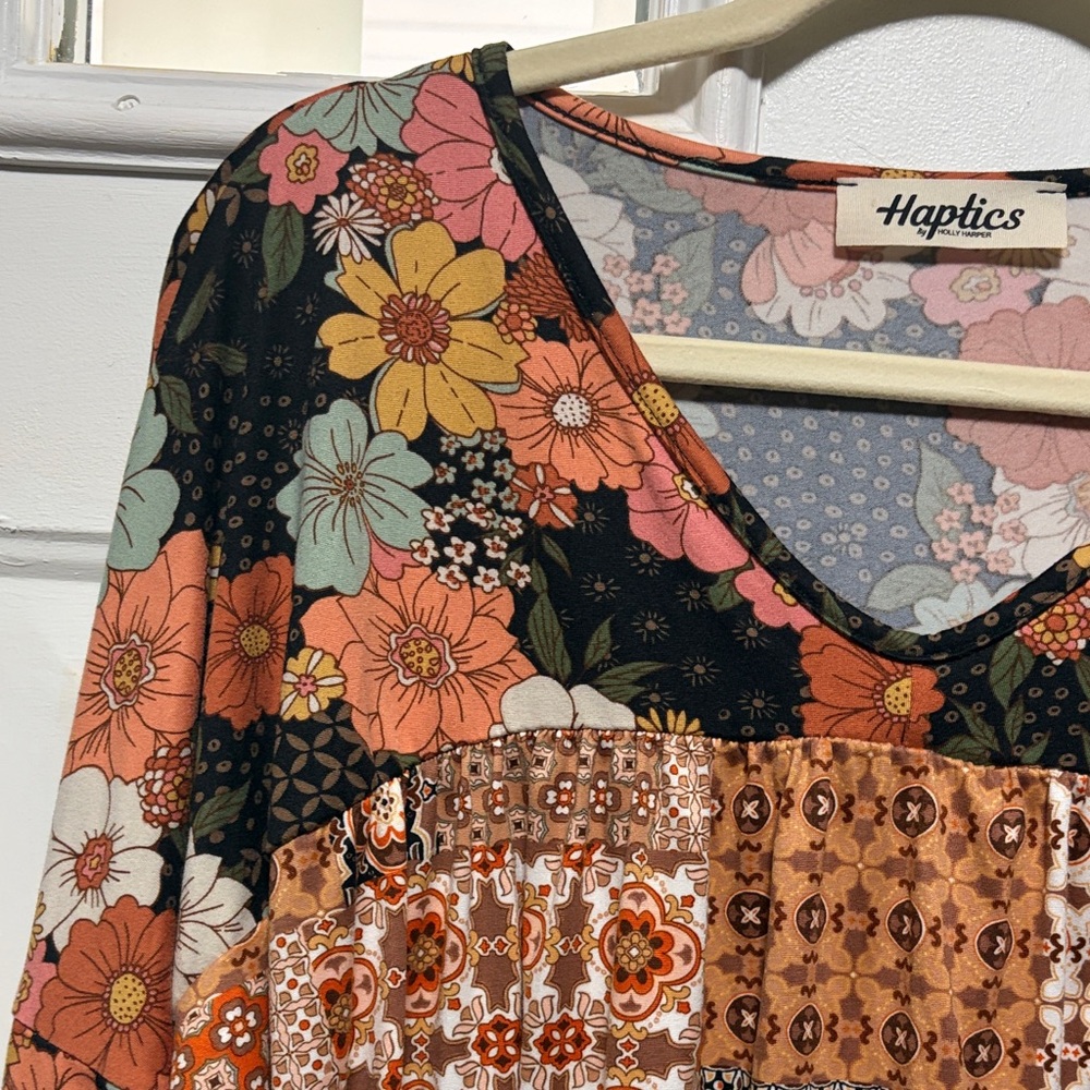 Patchwork Floral Blouse - Multicolor - image 4